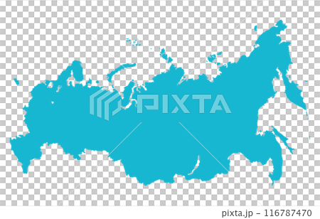 Simple map of the Russian Federation, silhouette 116787470