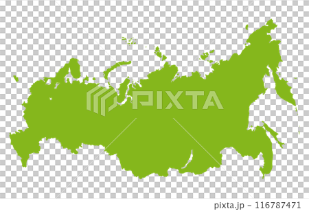 Simple map of the Russian Federation, silhouette 116787471