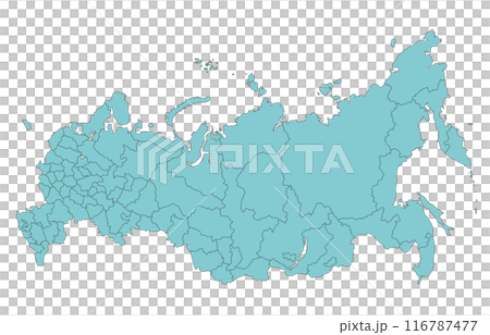 Map of the Russian Federation, with borders of oblasts, republics, regions, autonomous districts and federal cities 116787477