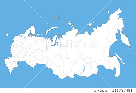ロシア連邦の地図、州・共和国・地方・自治管区・連邦市の境界線 ロシア連邦の地図、州・共和国・地方・自治管区・連邦市の境界線 116787481