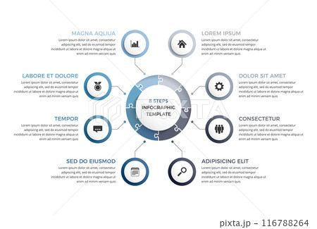 Circle Diagram Template - Eight Elements 116788264