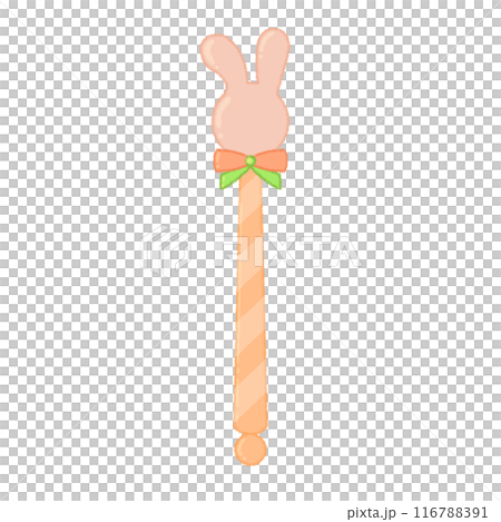 兔子造型的魔法棒插畫素材 116788391