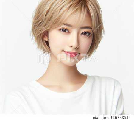 白いTシャツの美女 116788533