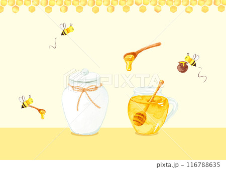 蜂蜜水彩セット ベクターイラスト 蜂蜜水彩セット ベクターイラスト 116788635