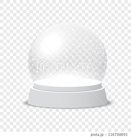Empty snow globe on transparent background, perfect for customizable designs. Vector 116788691