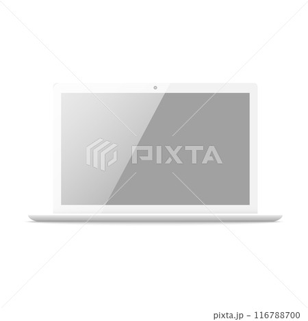 Minimalistic laptop with blank screen, ideal for mockups or presentations. Vector Minimalistic laptop with blank screen, ideal for mockups or presentations. Vector 116788700