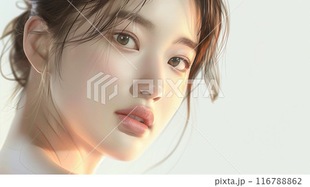 美肌の若くて美人な日本人女性モデルのビューティーポートレート 美肌の若くて美人な日本人女性モデルのビューティーポートレート 116788862