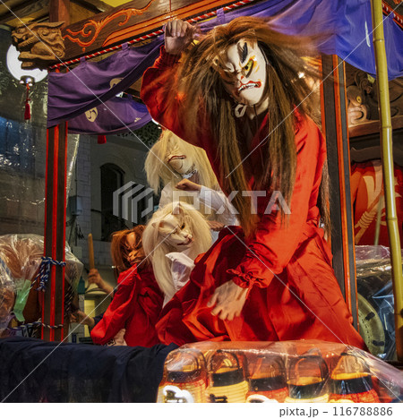 東京都　八王子まつり　山車辻合わせ　居囃子・天狐の舞　関東屈指の山車祭り 116788886