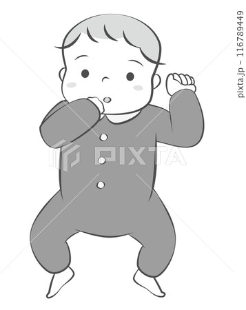 あどけない赤ちゃん（グレー）-男の子 116789449