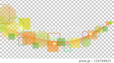 Abstract background material with a wave pattern of lines, circles and squares 116789625