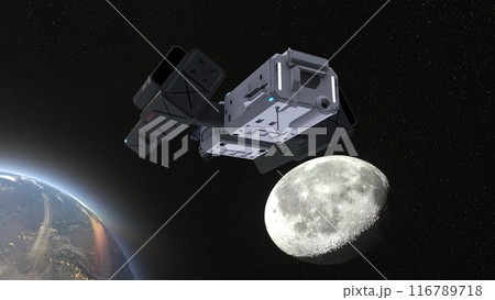 人工衛星と地球 116789718