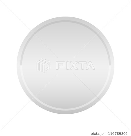 シンプルな無地の銀色のお金･コイン - 準優勝･銀メダル･銀貨のデザイン素材 116789803