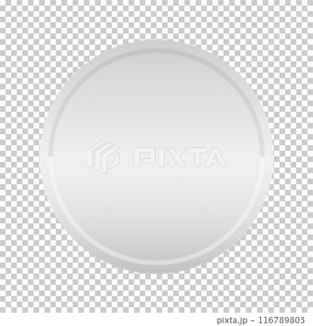 シンプルな無地の銀色のお金･コイン - 準優勝･銀メダル･銀貨のデザイン素材 116789803