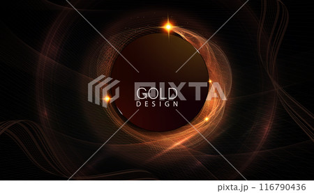 A magnificent composition with a round frame, wavy ribbons and a small mesh pattern A magnificent composition with a round frame, wavy ribbons and a small mesh pattern 116790436