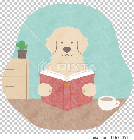 部屋 読書する犬 116790510