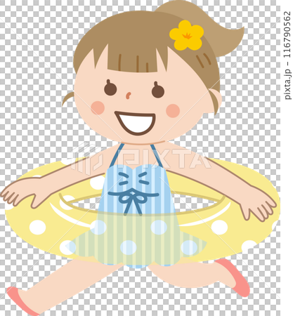 Girls playing with floating rings 116790562