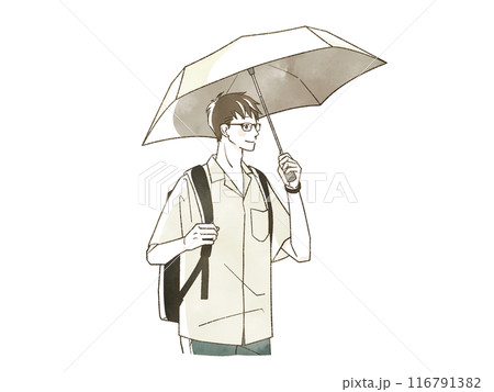 日傘をさしている男性 116791382