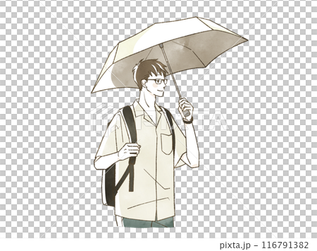 日傘をさしている男性 116791382