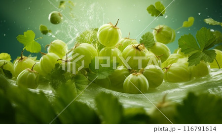 Lots of fresh gooseberries. ai generated art image 116791614