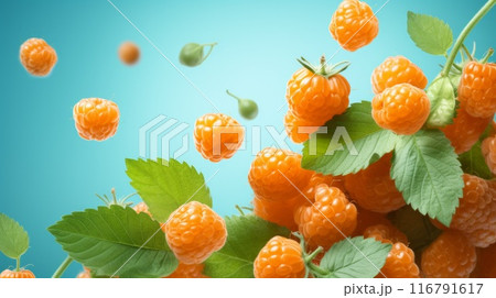 Lots of fresh cloudberries. ai generated art image 116791617