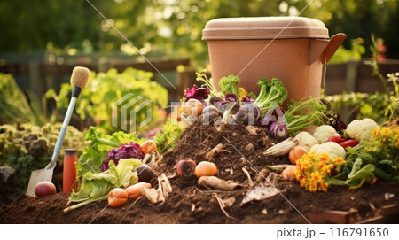 Wooden box with rotten fruits. ai generated art image Wooden box with rotten fruits. ai generated art image 116791650