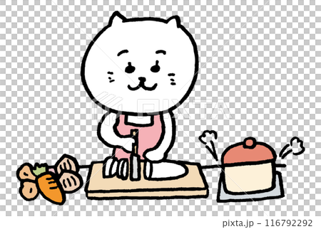 Cute female cat character's daily life illustration Cute female cat character's daily life illustration 116792292