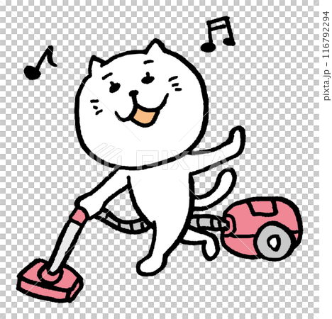 可愛母貓角色的日常生活插畫 可愛母貓角色的日常生活插畫 116792294