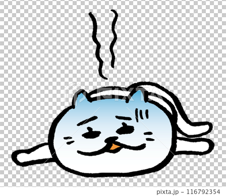 Cute female cat character's daily life illustration 116792354