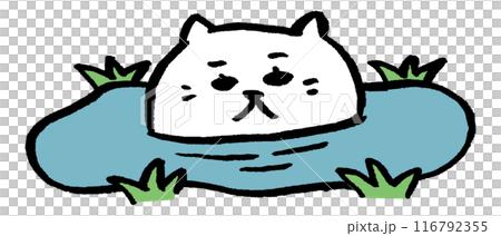 可愛母貓角色的日常生活插畫 116792355