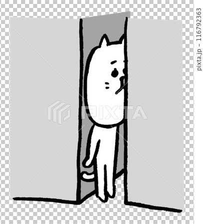可愛母貓角色的日常生活插畫 116792363