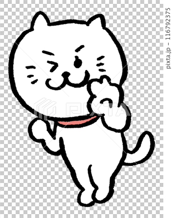 可愛母貓角色的日常生活插畫 116792375