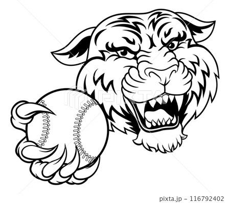 Tiger Baseball Ball Animal Sports Team Mascot Tiger Baseball Ball Animal Sports Team Mascot 116792402