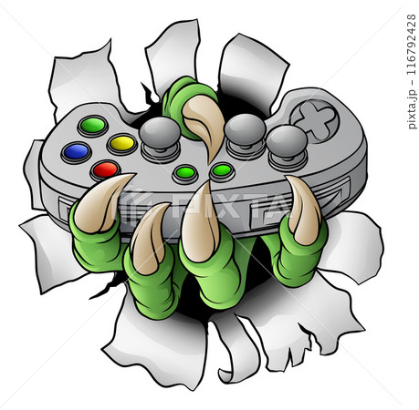 Video Gamer Game Gaming Controller Claw Hand 116792428