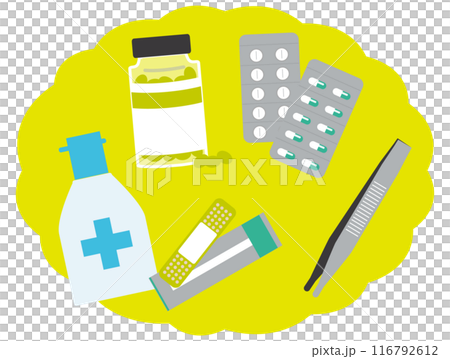 常備薬のセットイラスト 116792612