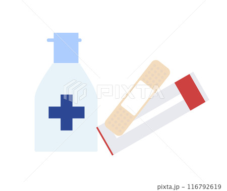 傷のセルフケアセット（消毒薬と絆創膏） 116792619