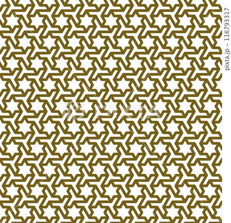 Seamless arabic geometric ornament in brown color. Seamless arabic geometric ornament in brown color. 116793317