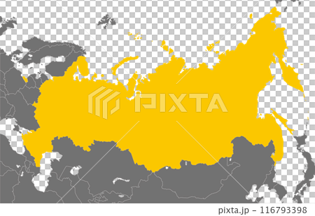 ロシア連邦、ロシアと周辺国の国境入りの地図 116793398