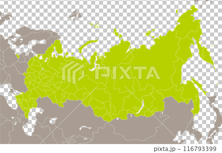 俄羅斯聯邦地圖，包含州、共和國、地區、自治區和聯邦城市的邊界 116793399