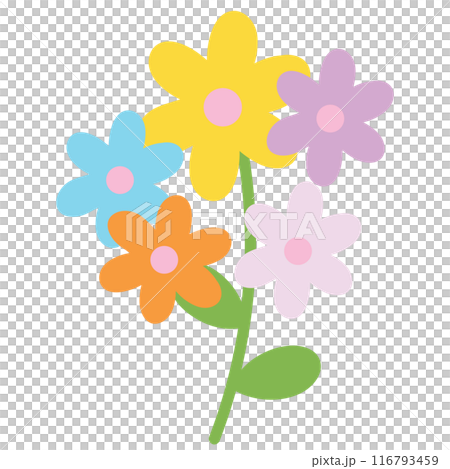 Illustration of pastel flower bouquet and green leaves for plants, tree, floral print, nature, garden, cute patches, shirt print, sticker, logo, icon, blossom, spring, summer, toy, doll, decorations Illustration of pastel flower bouquet and green leaves for plants, tree, floral print, nature, garden, cute patches, shirt print, sticker, logo, icon, blossom, spring, summer, toy, doll, decorations 116793459