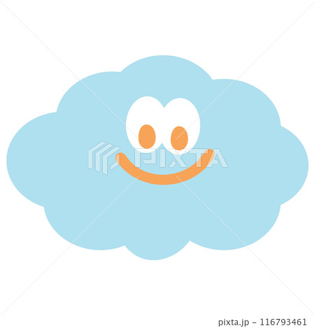 Illustration of happy cloud for cartoon, character, comic, mascot, cute patches, plush toy, doll, season, weather, temperature, logo, icon, sticker, decoration, emoji, kids, toddler, sky, baby, print Illustration of happy cloud for cartoon, character, comic, mascot, cute patches, plush toy, doll, season, weather, temperature, logo, icon, sticker, decoration, emoji, kids, toddler, sky, baby, print 116793461