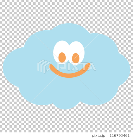 Illustration of happy cloud for cartoon, character, comic, mascot, cute patches, plush toy, doll, season, weather, temperature, logo, icon, sticker, decoration, emoji, kids, toddler, sky, baby, print Illustration of happy cloud for cartoon, character, comic, mascot, cute patches, plush toy, doll, season, weather, temperature, logo, icon, sticker, decoration, emoji, kids, toddler, sky, baby, print 116793461