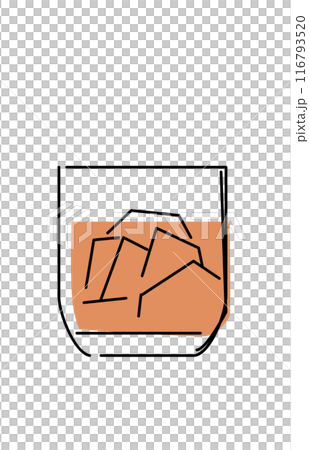 シンプルな線で描いたウイスキーのイラスト 116793520
