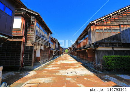【石川県】快晴の金沢(ひがし茶屋街) 【石川県】快晴の金沢(ひがし茶屋街) 116793563