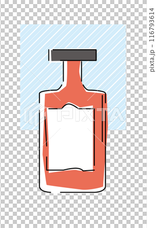 シンプルな線で描いたお酒のボトルのイラスト 116793614