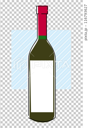 用簡單的線條繪製的酒瓶插圖 116793627