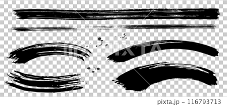 Brush line set brush stroke handwritten black 116793713
