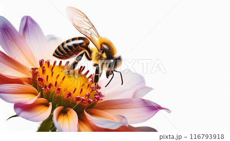 蜜を吸うミツバチ 116793918