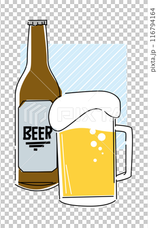 Simple line drawing of beer 116794164