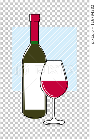 Simple line drawing of wine 116794282