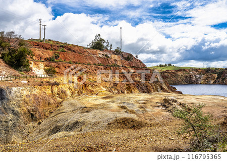 The abandoned Mine in Minas de Sao Domingos Village in Alentejo Portugal. The abandoned Mine in Minas de Sao Domingos Village in Alentejo Portugal. 116795365